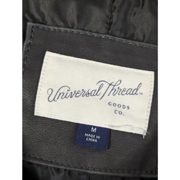 UNIVERSAL THREAD CO.! LIGHT BLACK VEGAN LEATHER MOTO/BUKER INSPIRED JACKET! SZ M - Picture 9 of 11